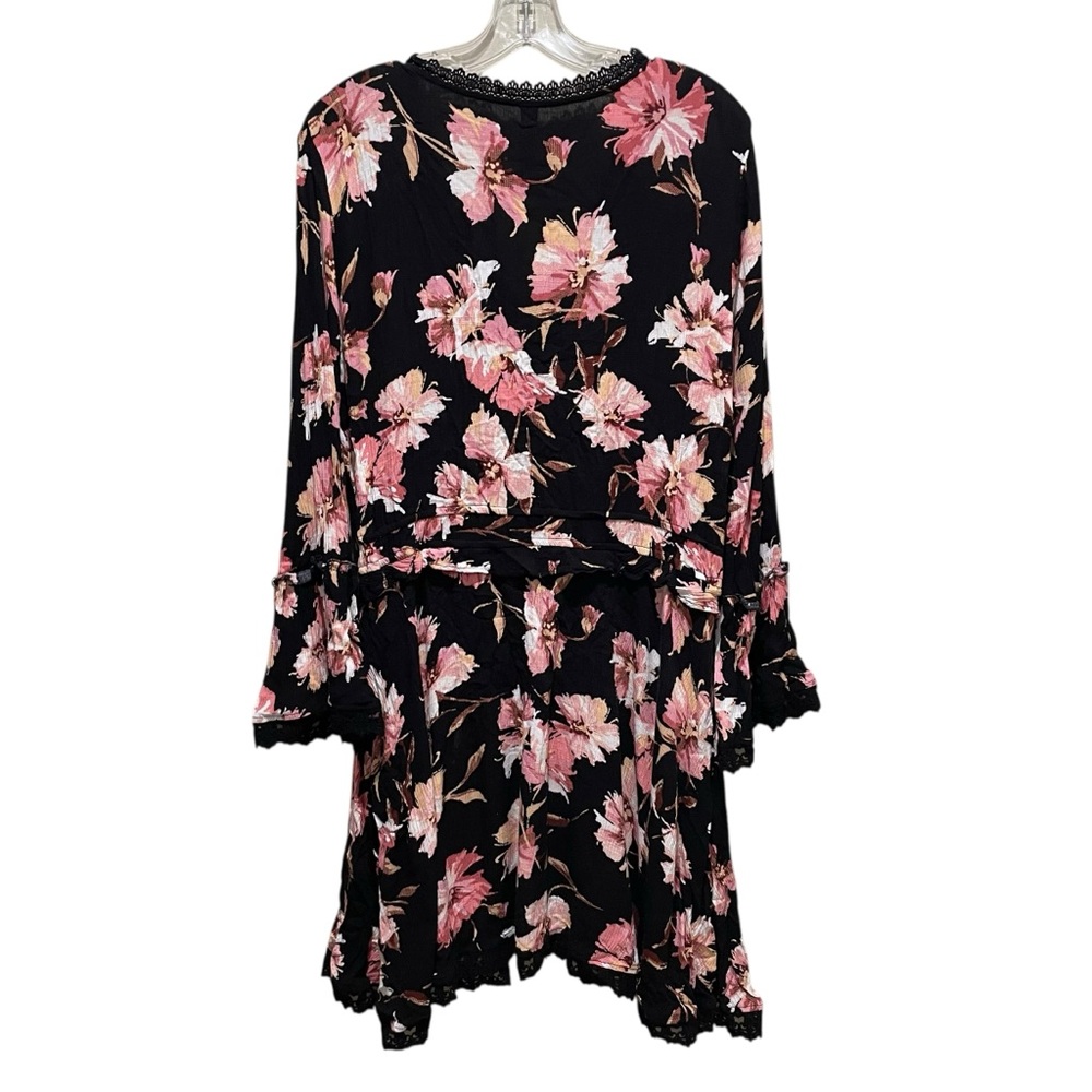 American Rag Floral Black Lace Trim Long Sleeve Dress Women’s Size XXL - Picture 6 of 9